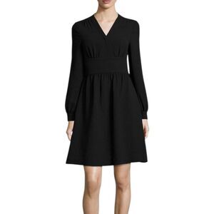 Kate Spade Black Long Sleeve Tie Back V Neck Mini Dress 2